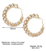 Hoop Earrings Stone Work